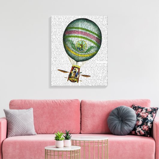 Lichte blauwe luchtballon canvas afdruk (Insitu (Woonkamer))