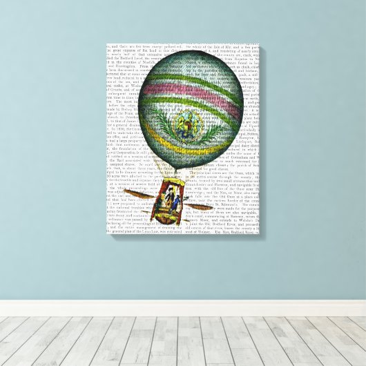 Lichte blauwe luchtballon canvas afdruk (Insitu (Houten vloer))