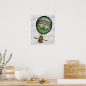 Lichte blauwe luchtballon poster (Keuken)