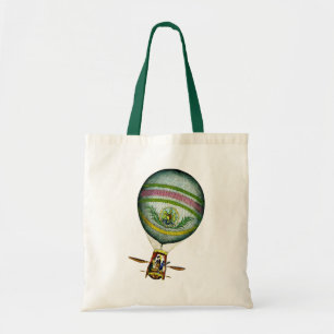 Lichte blauwe luchtballon tote bag