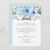 Lichte blauwe marinevlek Waterverf bruiloft detail Informatiekaartje (Voorkant / Achterkant)