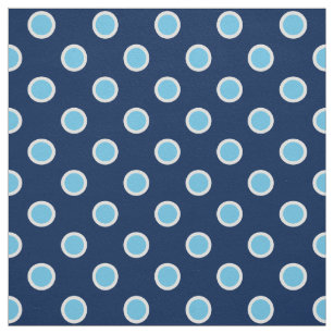 Lichte blauwe poka-punten op donkerblauwe verbindi stof