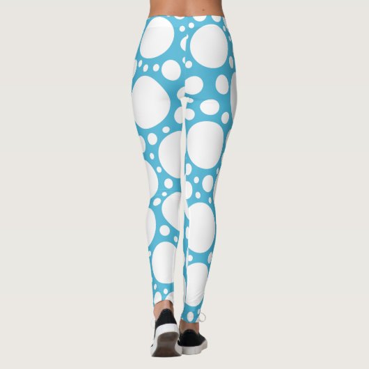Lichte blauwe poladot leggings (Achterkant)