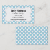 Lichte blauwe poolpunten visitekaartje (Voorkant / Achterkant)