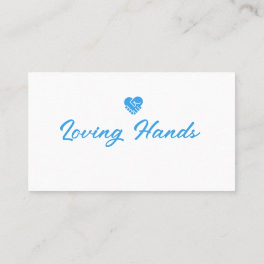 Lichte blauwe reiniging in handen van liefhebbers visitekaartje (Achterkant)