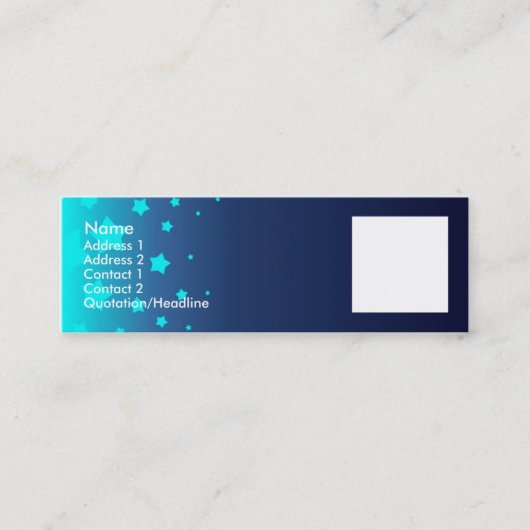 Lichte blauwe sterren mini visitekaartje (Voorkant)