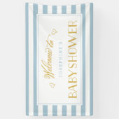 Lichte blauwe strepen met gouden mam om te worden  spandoek (Verticaal)