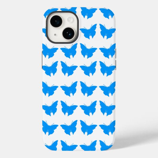 Lichte blauwe vette vlinder Case-Mate iPhone case (Achterkant)