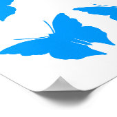 Lichte blauwe vette vlinders poster (Hoek)