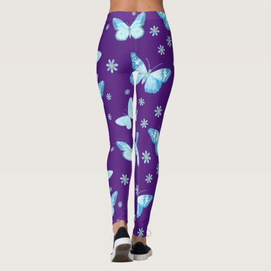 Lichte blauwe vlinders leggings (Achterkant)