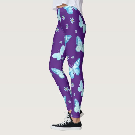 Lichte blauwe vlinders leggings (Links)
