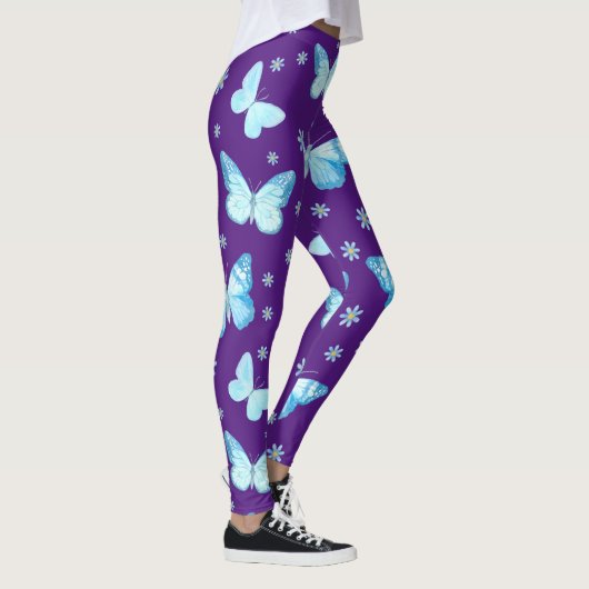 Lichte blauwe vlinders leggings (Rechts)