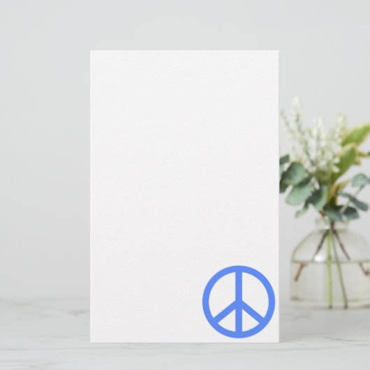 Lichte blauwe vrede briefpapier (Staand voorkant)
