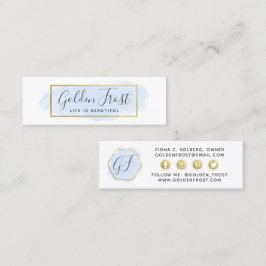 Lichte blauwe Waterverf en gouden inktvis Mini Visitekaartje