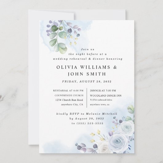 Lichte blauwe Waterverf Kaart (Voorkant)