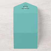 Lichte Blauwgroen Ampersand QR-code All In One Uitnodiging (Buitenkant)