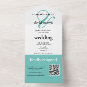 Lichte Blauwgroen Ampersand QR-code All In One Uitnodiging (Binnen)