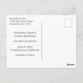 Lichte Blauwgroen Bokeh Glitter sparen de Datum Briefkaart (Achterkant)