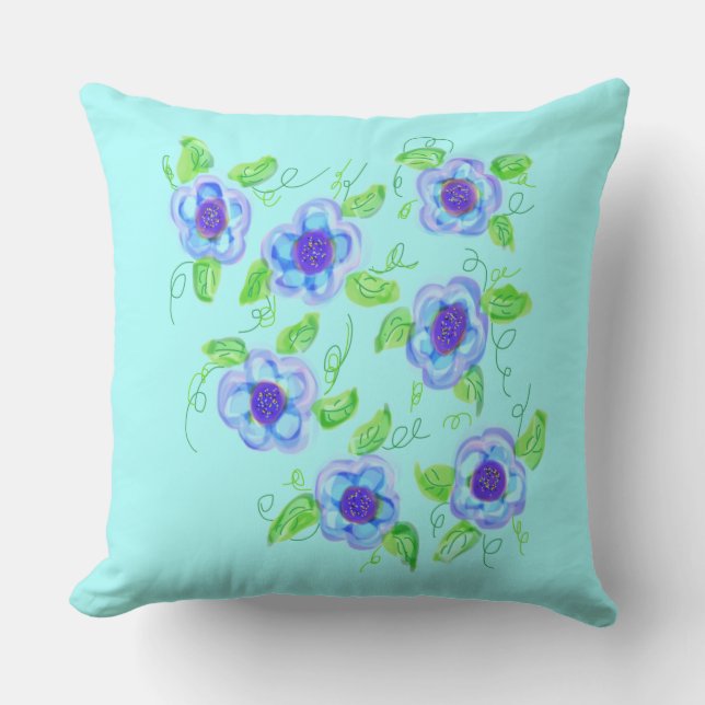 Lichte Blauwgroen en Paarse piloot Buitenkussen (Voorkant)