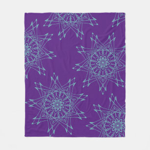 Lichte Blauwgroen en Paarse Sharp Mandala Fleece B