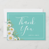 Lichte Blauwgroen en Witte Dagen Dank u Bedankkaart (Voorkant)