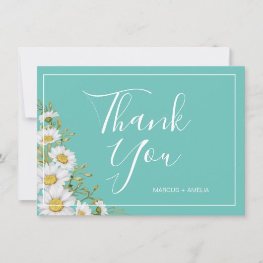 Lichte Blauwgroen en Witte Dagen Dank u Bedankkaart (Voorkant)