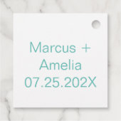Lichte Blauwgroen en Witte Daisies Wedding Bedankjes Labels (Achterkant)
