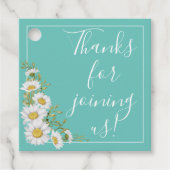 Lichte Blauwgroen en Witte Daisies Wedding Bedankjes Labels (Voorkant)