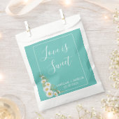 Lichte Blauwgroen en Witte Daisies Wedding Bedankzakje (Geknipt)