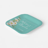 Lichte Blauwgroen en Witte Daisies Wedding Papieren Bordje (Gebogen)