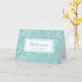 Lichte Blauwgroen Ferns-medewerker Welkom bij het  Kaart (Gele Bloem)