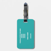 lichte blauwgroen, gepersonaliseerde meid met bask bagagelabel (Achterkant verticaal)