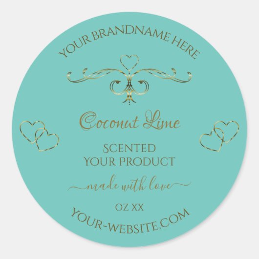 lichte Blauwgroen gouden etiketten voor sierdoele (Voorkant)