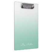 Lichte Blauwgroen Gradient Gepersonaliseerde Leraa Klembord (Rechts)