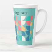 Lichte Blauwgroen Mid-Century Mod Geometric 1960s  Latte Mok (Rechts)