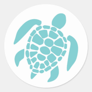 Lichte Blauwgroen schildpad Sticker   Zee Turtle S