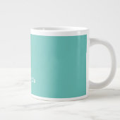 Lichte Blauwgroen Trendy Moderne Minimale Grafisch Grote Koffiekop (Rechts)