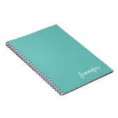 Lichte Blauwgroen Trendy Moderne Minimale Grafisch Notitieboek (Rechterzijde)