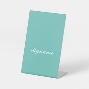 Lichte Blauwgroen Trendy Moderne Minimale Grafisch Reclamebord Met Voetstuk