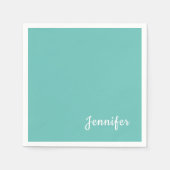 Lichte Blauwgroen Trendy Moderne Minimale Grafisch Servet (Voorkant)