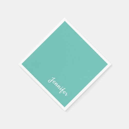 Lichte Blauwgroen Trendy Moderne Minimale Grafisch Servet (Hoek)