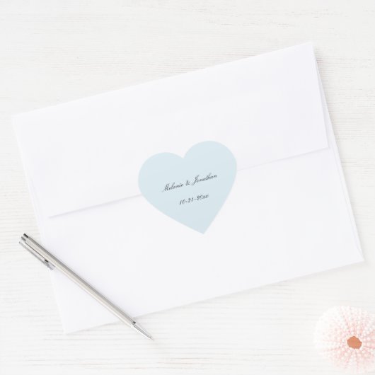 Lichte Bleke Blauwe bruiloft Hart Sticker (Envelop)