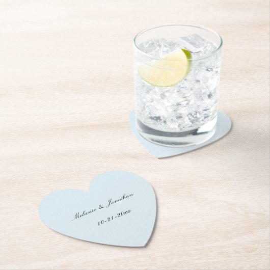 Lichte Bleke Blauwe bruiloft Kartonnen Onderzetters (Insitu)