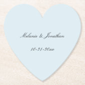 Lichte Bleke Blauwe bruiloft Kartonnen Onderzetters (Voorkant)