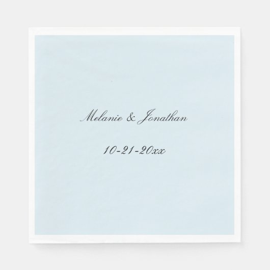 Lichte Bleke Blauwe bruiloft Servet (Voorkant)