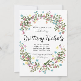Lichte Bloemen Bruids Douche Uitnodiging