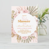 Lichte bloemen en Baby shower van Pampas Grass Boh Kaart (Staand voorkant)