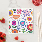 Lichte bloemen in de cartoon servet (Insitu)