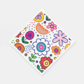 Lichte bloemen in de cartoon servet (Hoek)