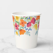 Lichte bloemen in Waterverf Papieren Bekers (Voorkant)